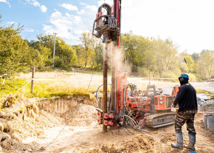 environmental drilling rig breaking ground